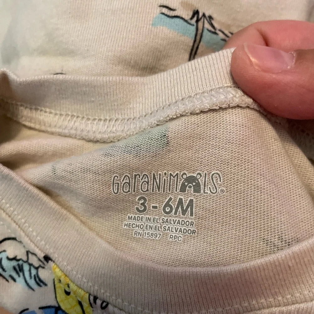 Garanimals Surf Legend Kids Matching Set - Cream and Green size 3/6M